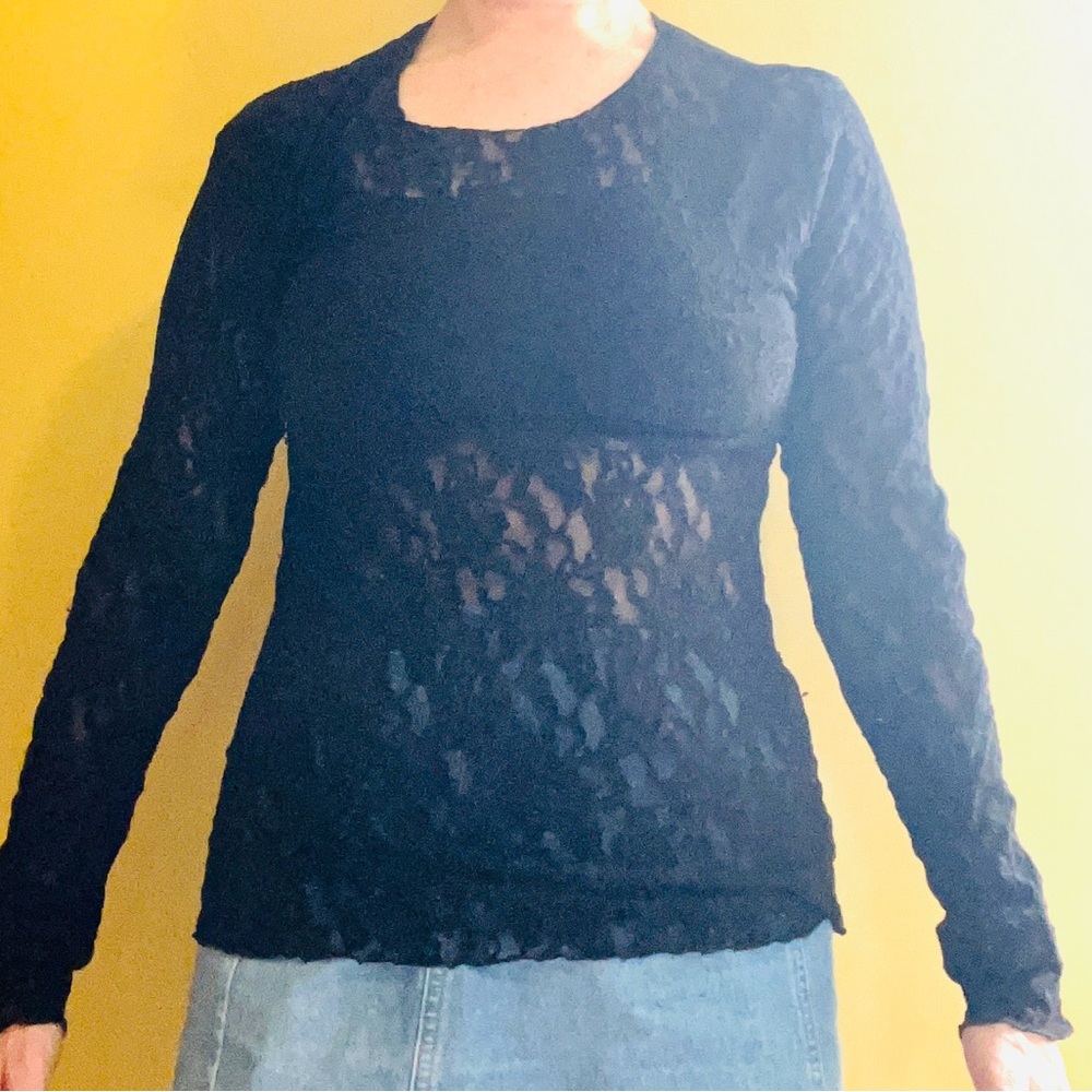 Hanky Panky Black Sheer Lace Blouse